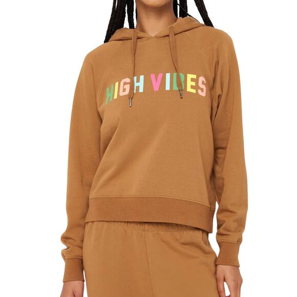 Spiritual Gangster High Vibes Harper Crop Hoodie Brown XS NWT - Picture 1 of 6